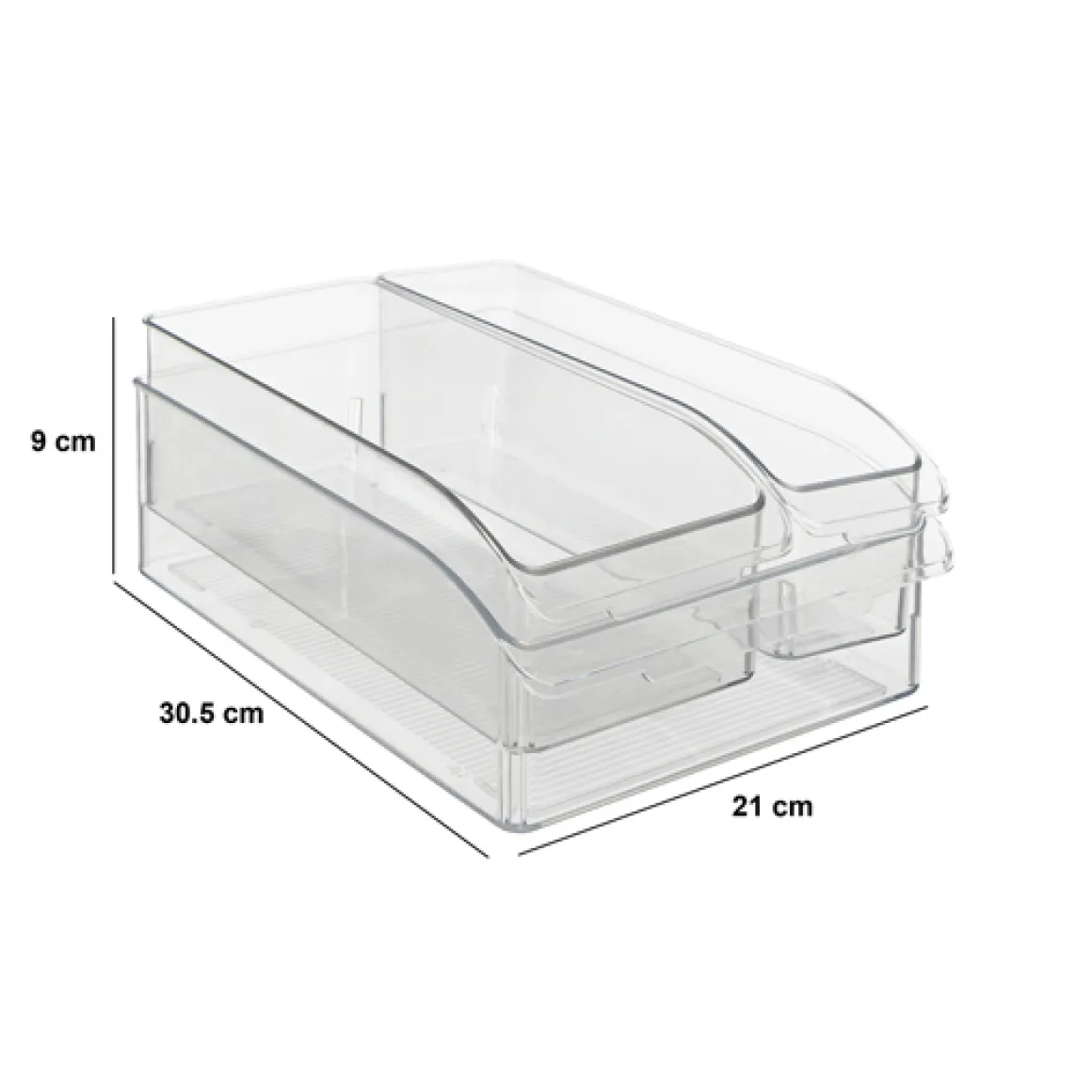 3 bacs de rangements réfrigérateur, Transparent