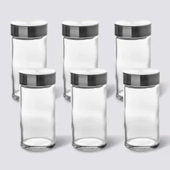 6 bocaux à épices 80ml couvercle inox