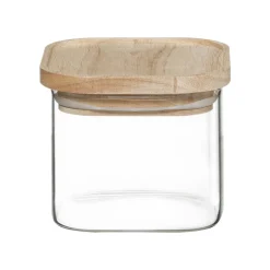 4 bocaux verre empilables couvercle bois