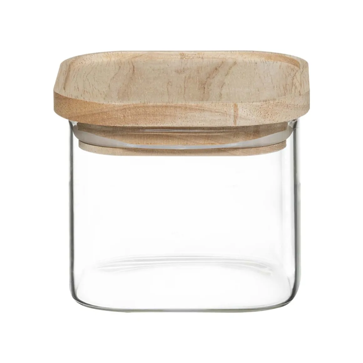 4 bocaux verre empilables couvercle bois