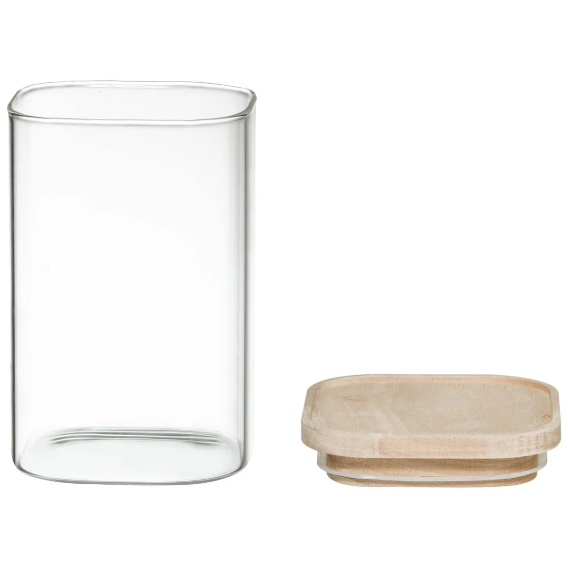 4 bocaux verre empilables couvercle bois