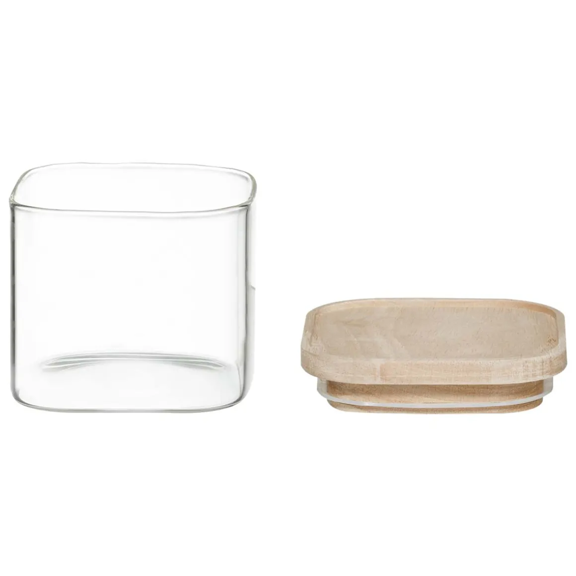 4 bocaux verre empilables couvercle bois