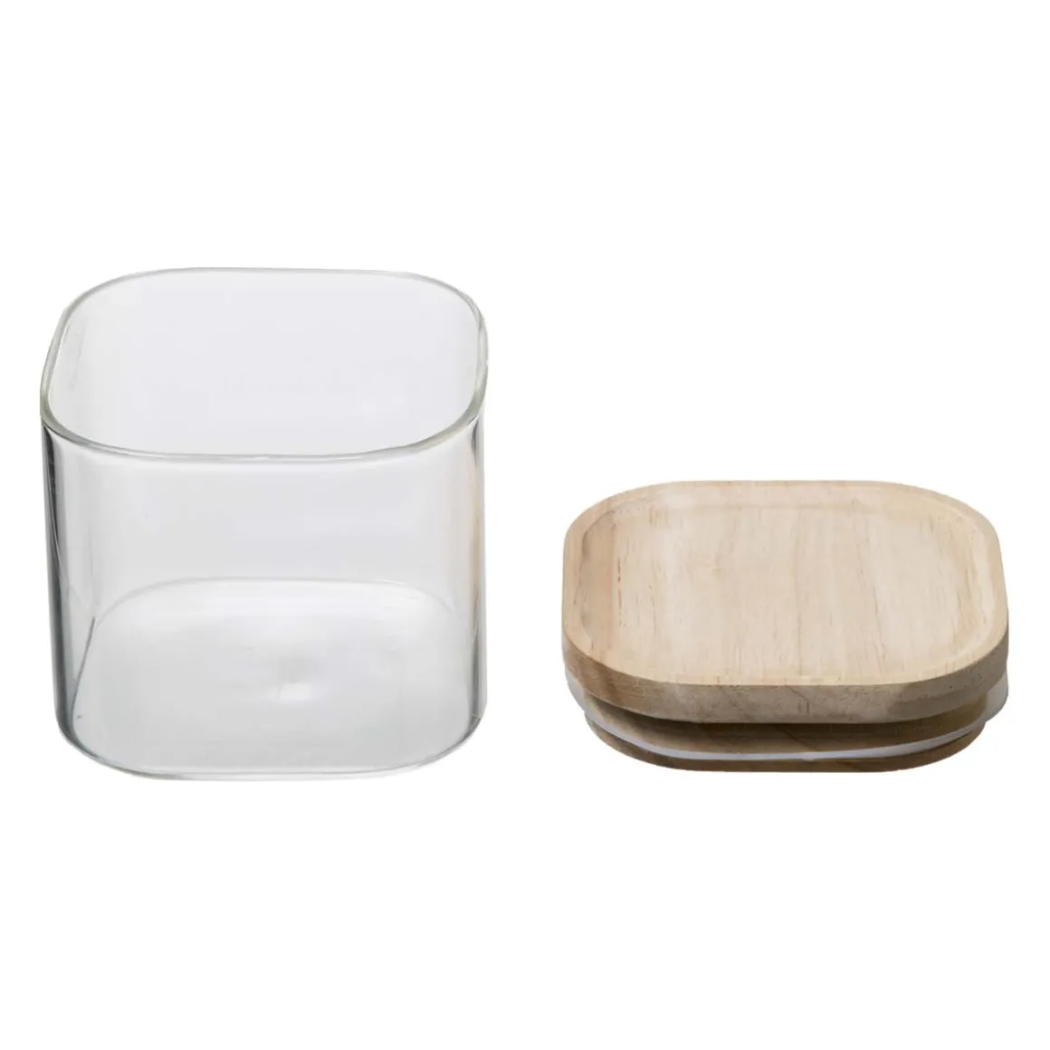 3 bocaux verre empilables couvercle bois