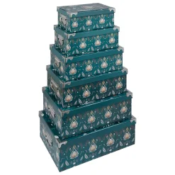 6 boites de rangement, Bleu prétole
