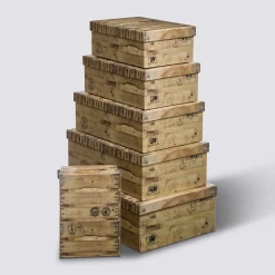 6 boites de rangement, Multicolore