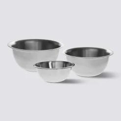 3 bols à mixer, Inox - Gris