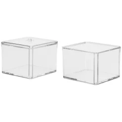 2 boîtes à cotons, Transparent