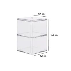 2 boîtes à cotons, Transparent