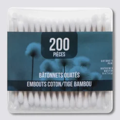 2 Boîtes 200 cotons-tiges bambou