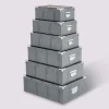 6 boîtes coin métal, Gris