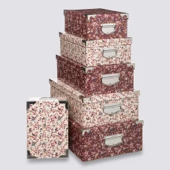 6 boîtes coin métal, Rose
