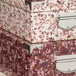 6 boîtes coin métal, Rose