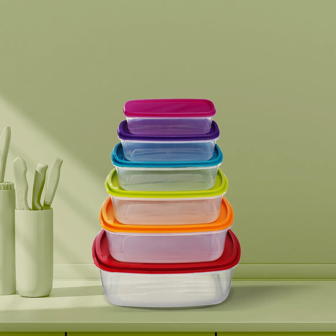 6 boîtes de conservation plastique