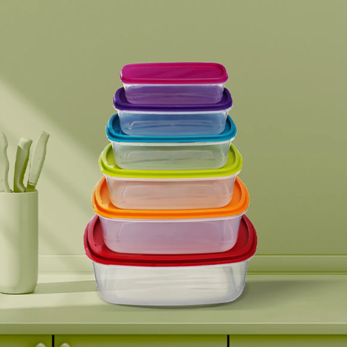 6 boîtes de conservation plastique