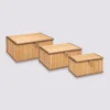 3 boîtes de rangement, Bambou