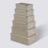 6 boîtes de rangement coin métal, Taupe