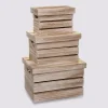 3 boîtes de rangement en bois