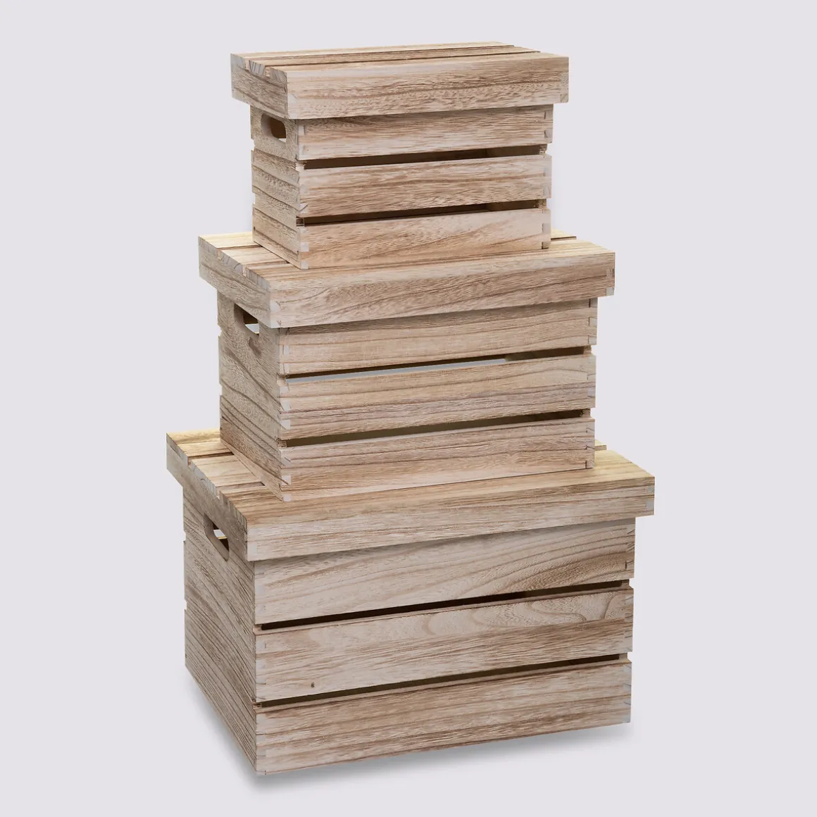3 boîtes de rangement en bois