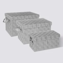 3 boîtes de rangement, Gris