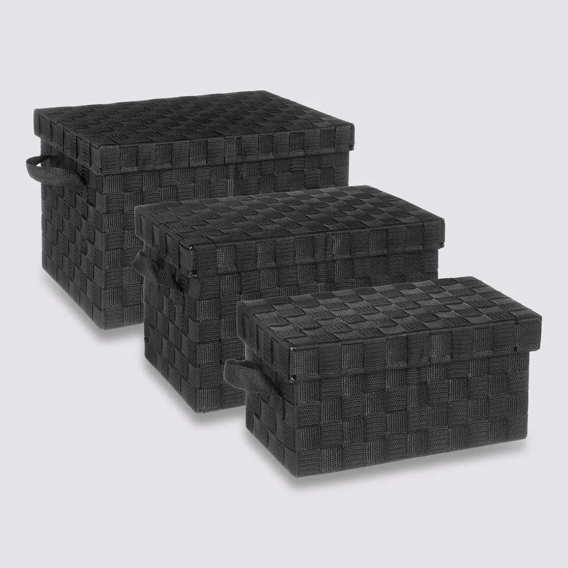 3 boîtes de rangement, Noir