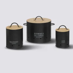 3 boîtes métal, Noir