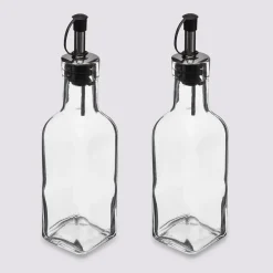 2 bouteilles huile/vinaigre verre 0,16L