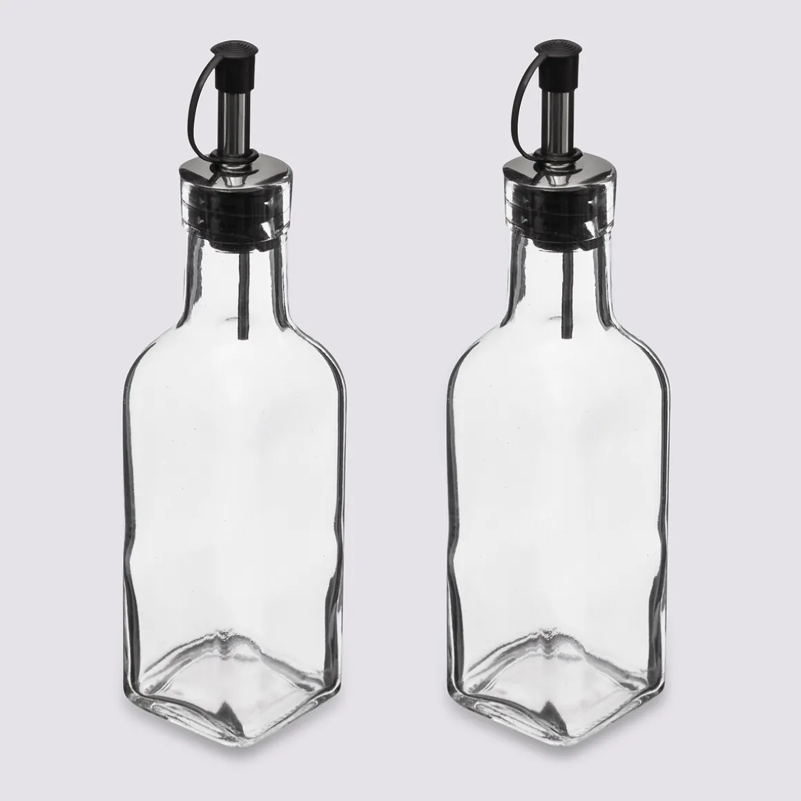 2 bouteilles huile/vinaigre verre 0,16L