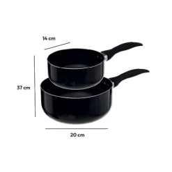 2 casseroles Aluminium forgé, 16/20 cm