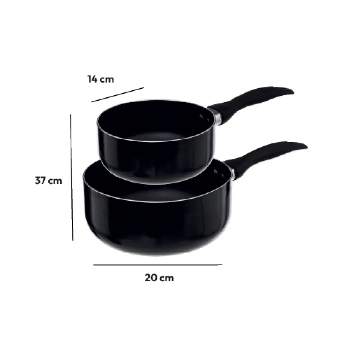 2 casseroles Aluminium forgé, 16/20 cm