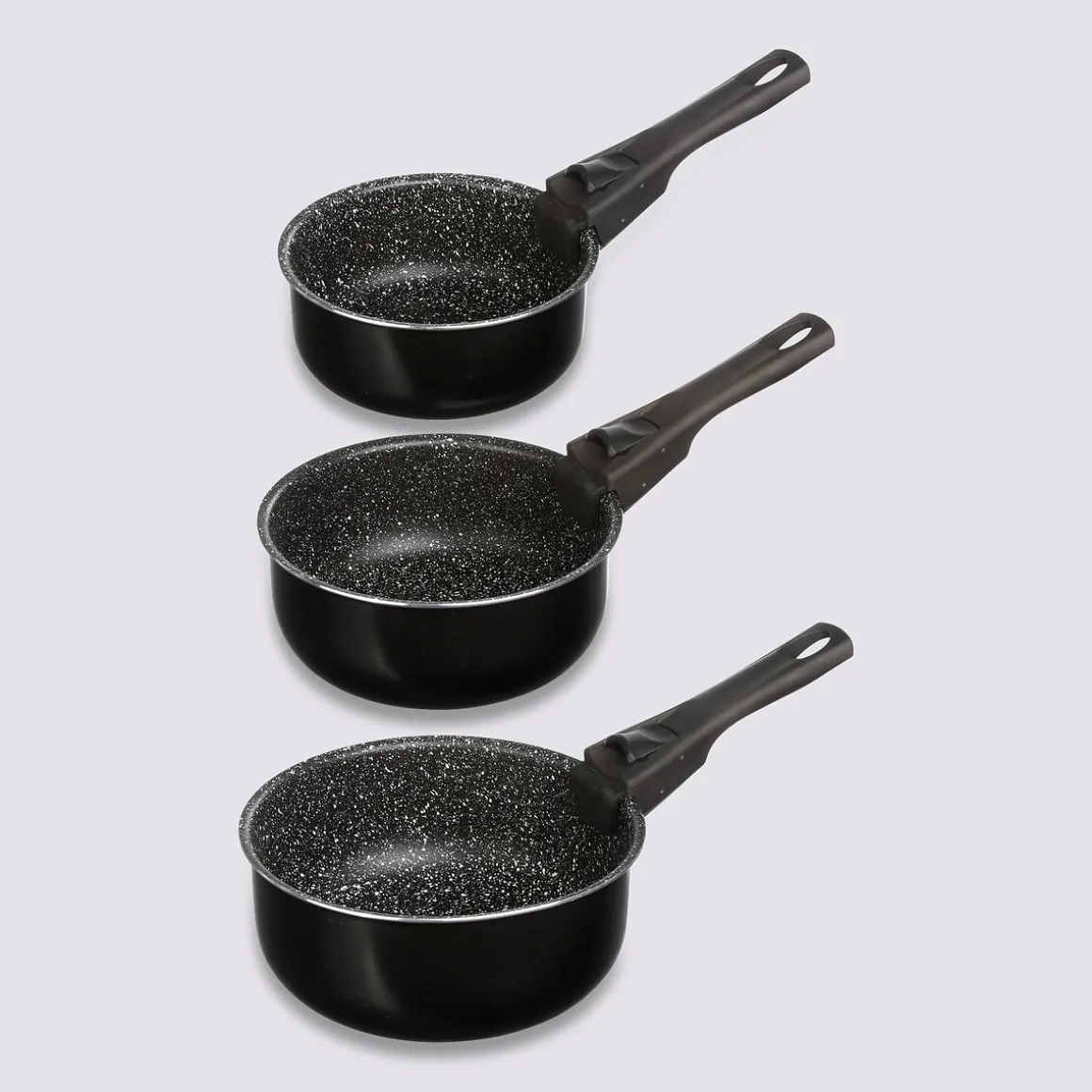 3 casseroles Aluminium poignée amovible, 16/18/20cm