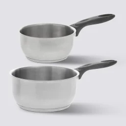 2 casseroles, Inox, 14cm et 18cm