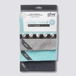 3 chiffons microfibre antibactérien 30x40cm