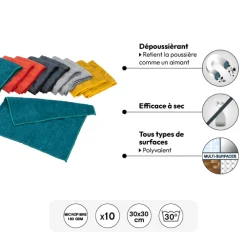 10 chiffons microfibre 30x30cm