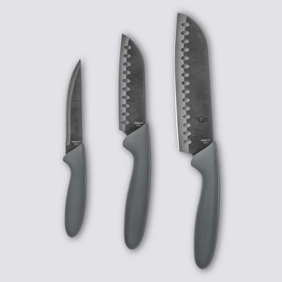 3 couteaux Santoku en inox