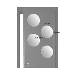 4 miroirs adhésifs ronds, D.30 cm