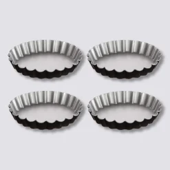 4 moules à tartelettes métal 12cm