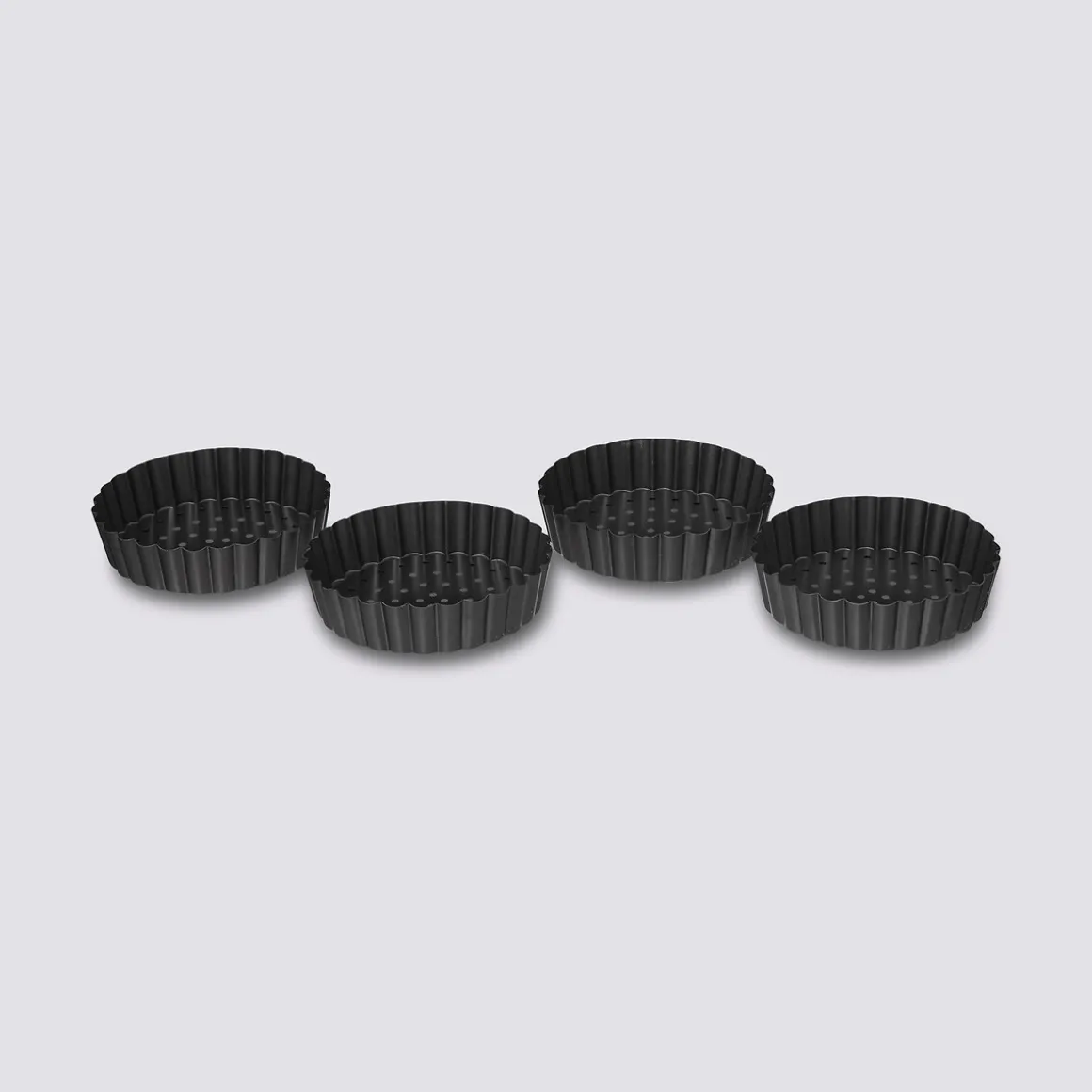 4 moules perforés à tartelettes, 10cm