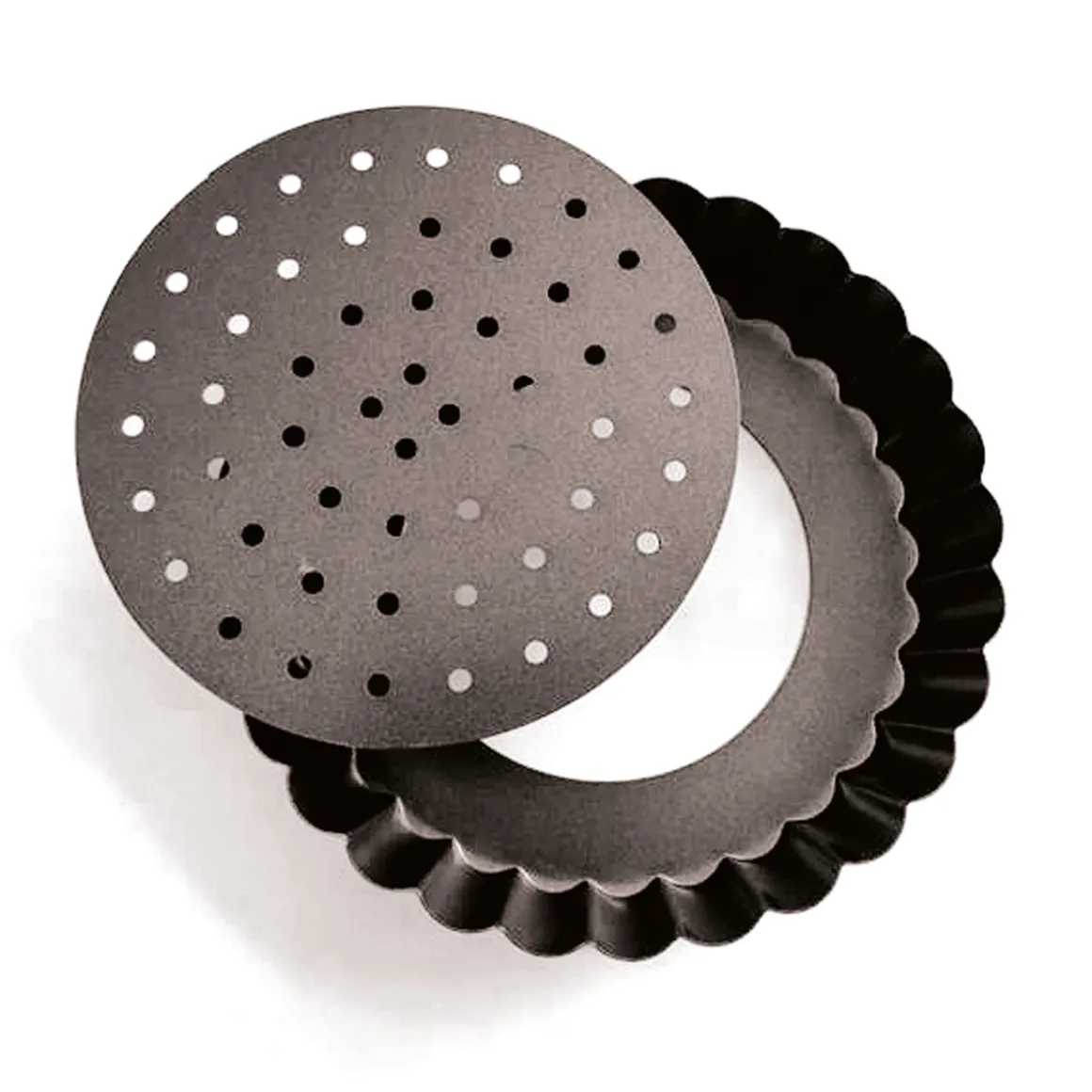 4 moules perforés à tartelettes, 10cm