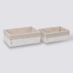 2 paniers de rangement, Blanc