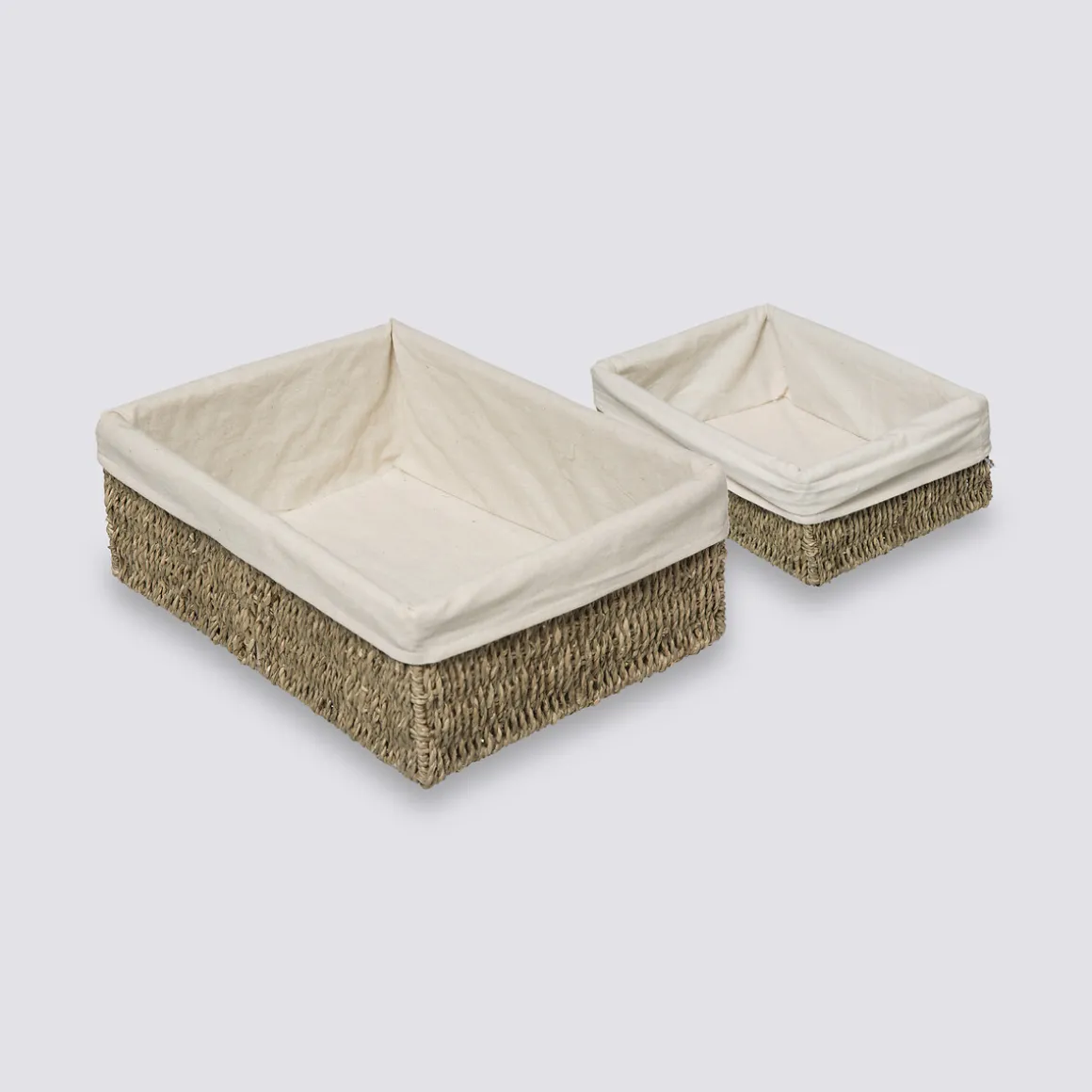 2 paniers de rangement en roseau