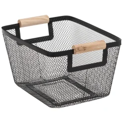3 paniers de rangement métal, Noir