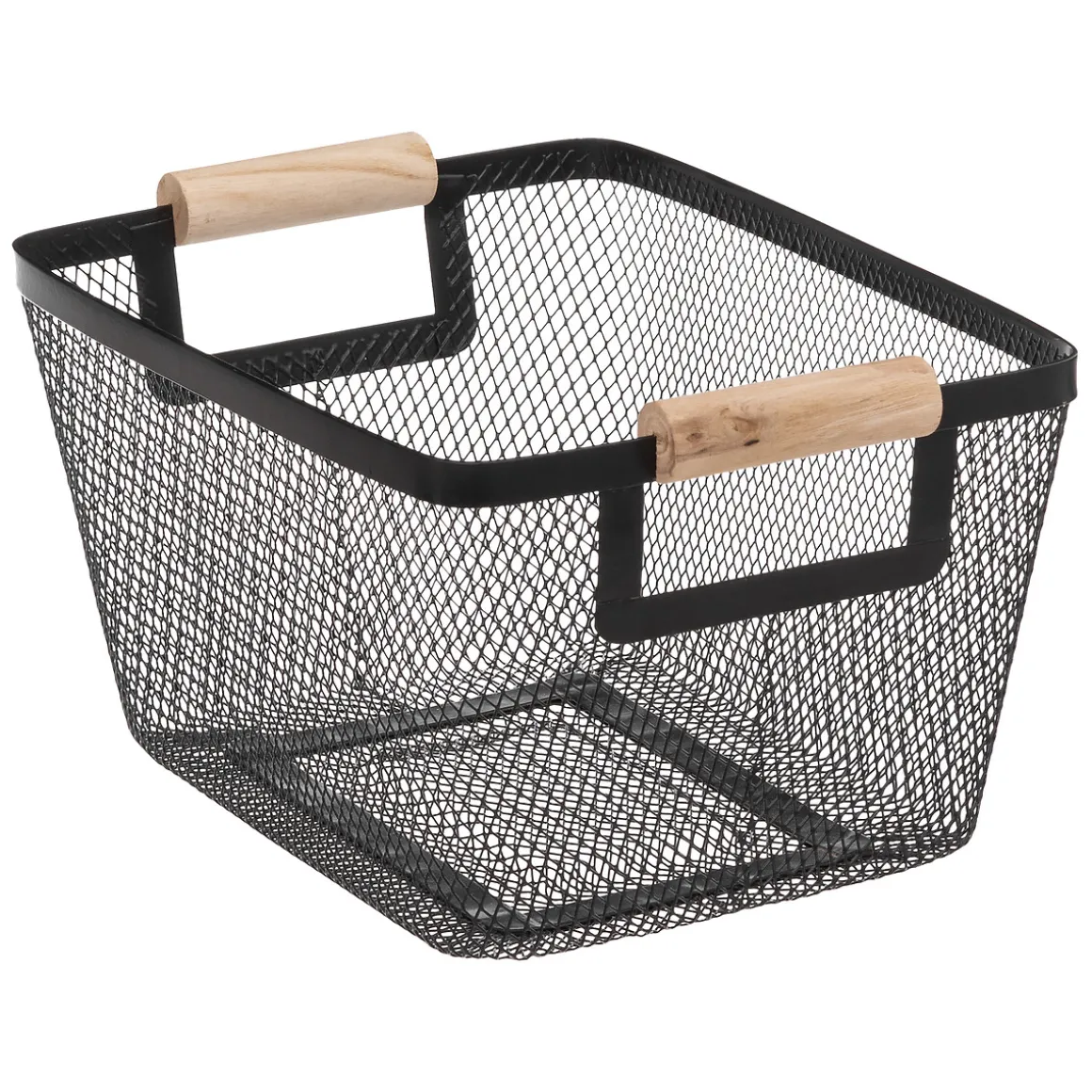 3 paniers de rangement métal, Noir