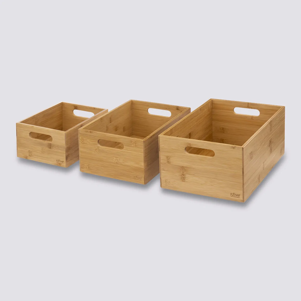 3 paniers rectangle en bambou