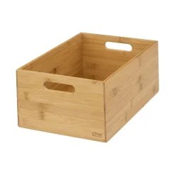 3 paniers rectangle en bambou