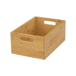 3 paniers rectangle en bambou