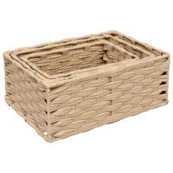 3 paniers tressées, Beige