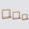3 petites étagères murales cube, Effet chêne