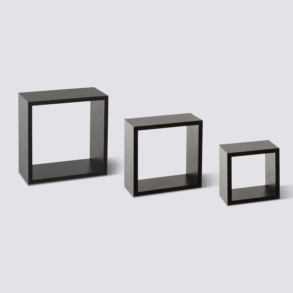 3 petites étagères murales cube, Noir