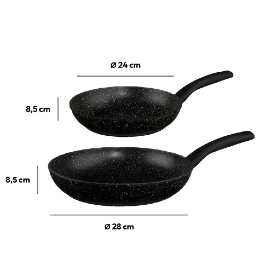 2 poêles Aluminium, 24/28 cm