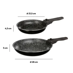 2 poêles Aluminium poignée amovible, 20/26 cm